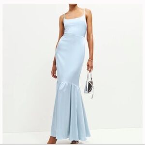 Reformation Nasha Silk Dress- Light Blue: Worn Once!